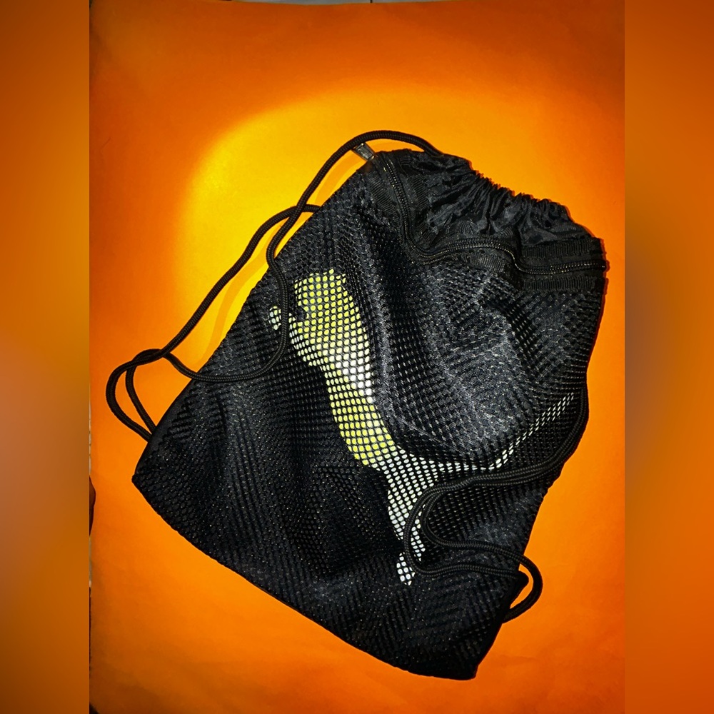 Puma Black Mesh Drawstring Backpack